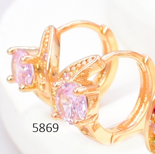 [EA20005869] ARETES DOR. HUGGIES ENTRELAZADO ZIRC. ROSA EE5668-291 012026 (CM)