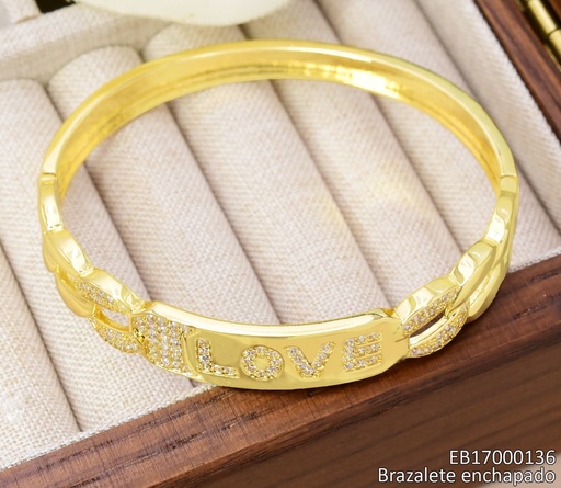 [EB17000136] BRAZALETE DOR. LOVE ZIRC. CAD. RIGIDA  BE921-423 012026