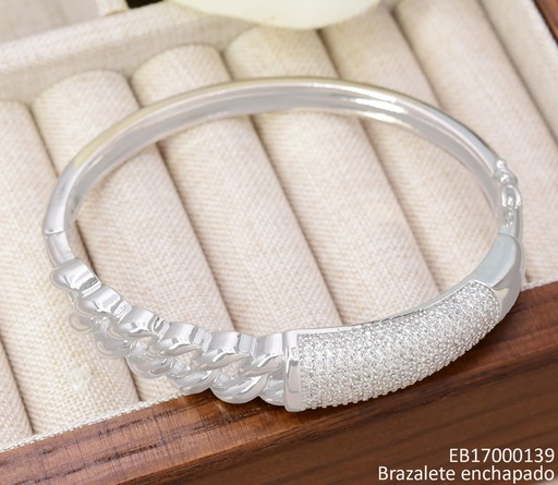 [EB17000139] BRAZALETE PLA. CAD.RIGIDA/ZIRC. BE924-423 012026