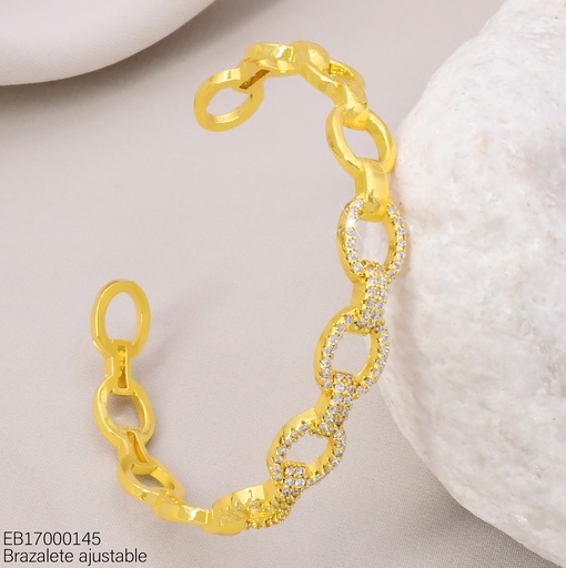 [EB17000145] BRAZALETE CROQUI OVALOS LISOS & ZIRC. BE1189-217 012026
