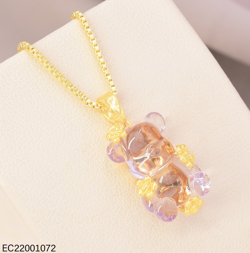 [EC22001072] CADENA OSO LILA RESINA/FLORES ZIRC. CE485-425 012026