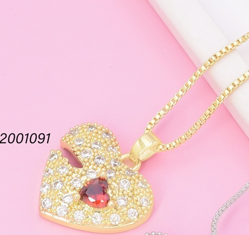 [EC22001091] CADENA DOR. CORAZON/ZIRC. ROJA CE514-426 012026