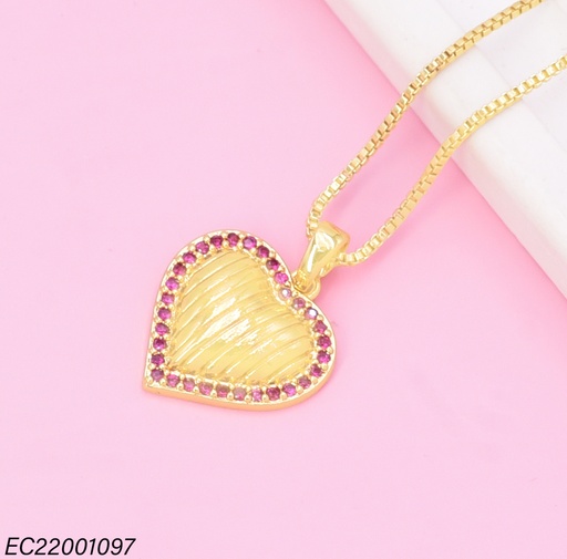 [EC22001097] CADENA CORAZON LINEAS ZIRC. ROSA CE521-429 012026
