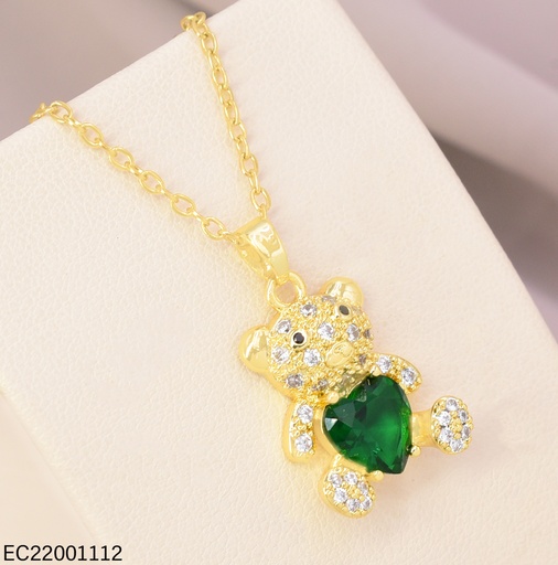[EC22001112] CADENA OSO/CORAZON ZIRC. VERDE CE615-426 012026