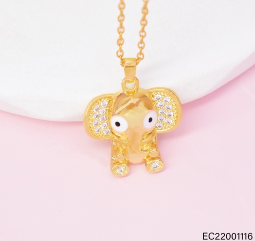 [EC22001116] CADENA DOR DIJE ROSTRO ELEFANTE/ZIRC. CE619-426 012026