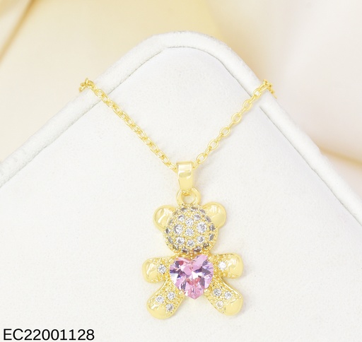 [EC22001128] CADENA OSO/ZIRC. CORAZON ROSA CE631-426 012026
