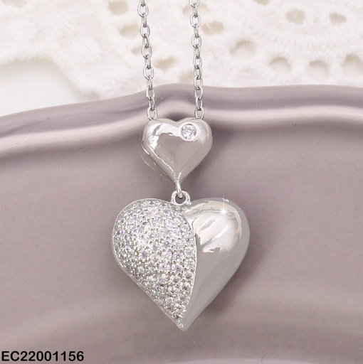 [EC22001156] CADENA PLAT. DOBLE CORAZON/ZIRC. CE661-429 012026