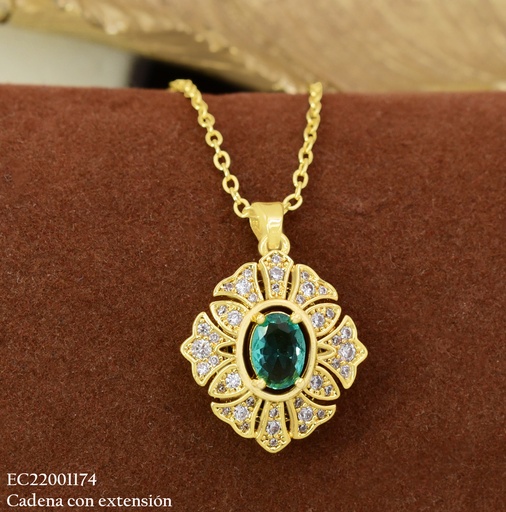 [EC22001174] CADENA ROMBO ZIRC. OV. TURQUESA  CE779-445 012026