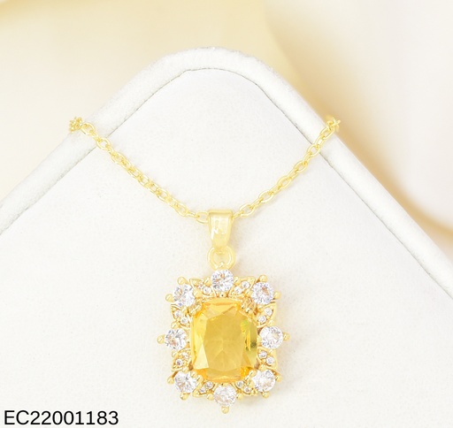 [EC22001183] CADENA CUADRO ZIRC. AMARILLA/CRISTAL CE789-445 012026