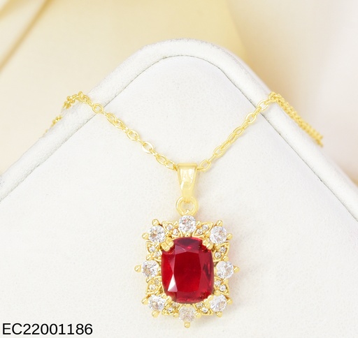 [EC22001186] CADENA CUADRO ZIRC. ROJA/CRISTAL CE792-445 012026