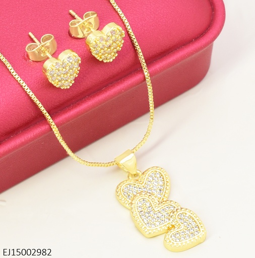[EJ15002982] SET  3 CORAZONES VERT./ CADENA VENECIANA SE1471-9 012026