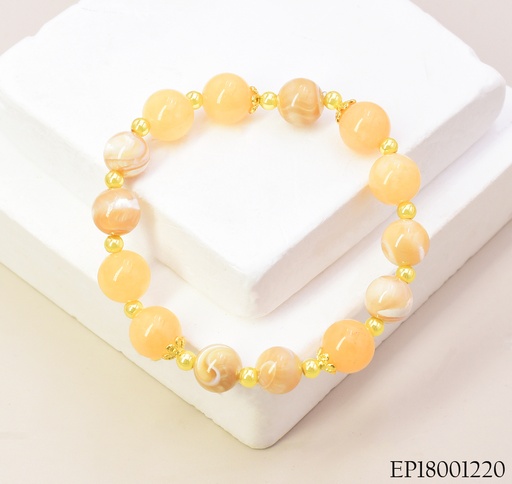 [EP18001220] PULSERA PELOTAS ESFERAS/CREMA/AMBAR BE929-5  012026