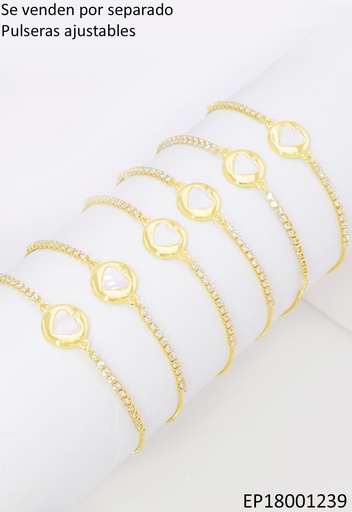 [EP18001239] PULSERA RD CORAZON  ZIRC. BE1131-294 012026