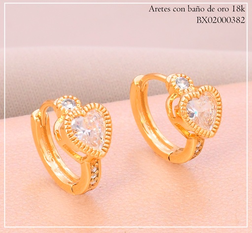 [BX02000382] ARETES HUGGIES BAÑO DE ORO 18K. XUPING E2026013101-4