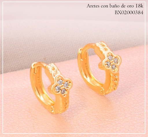 [BX02000384] ARETES HUGGIES BAÑO DE ORO 18K. XUPING VAN CLEEF TEYX-8791