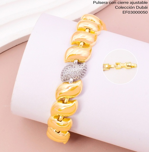 [EF03000050] PULSERA DOR GOTAS DORADAS/GOTA PLAT ZIRC. FD25873