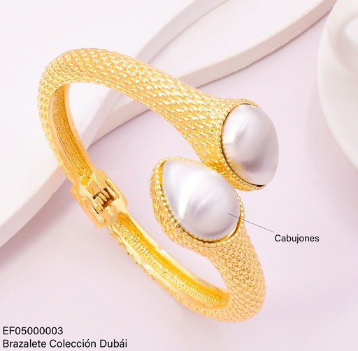 [EF05000003] BRAZALETE SERPIENTE GOTAS NACAR EXTREMOS FD25869