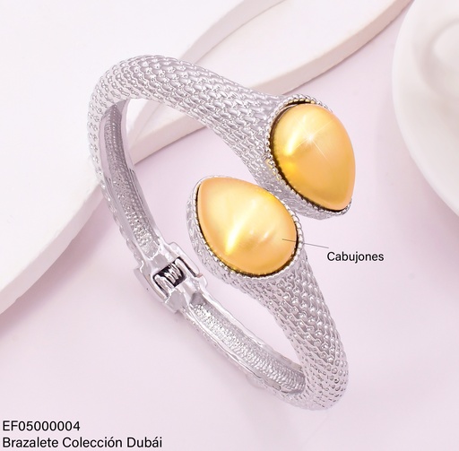 [EF05000004] BRAZALETE PLAT. SERPIENTE GOTAS DOR. EXTREMOS FD25871