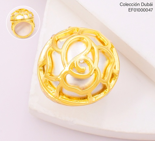 [EF01000047] ANILLO PERLA C/ MAYA DORADA FD25849