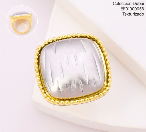 [EF01000056] ANILLO DOR.CUADRO PLAT.BORDE PUNTEADOS FD25817
