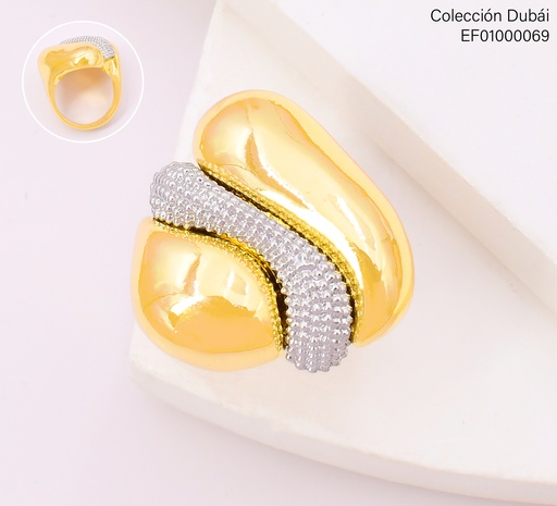 [EF01000069] ANILLO CORAZON FRANJA PUNTEADA CENTRO FD25851