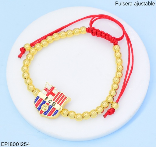 [EP18001254] PULSERA PELOTITAS DOR / DIJE BARCELONA G1395-334