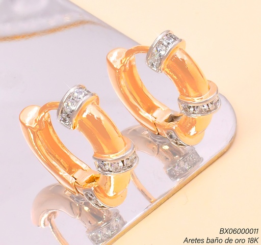 [BX06000011] ARGOLLA BAÑO DE ORO 18K. XUPING 3 RUEDAS ZIRC JEYX-10757A