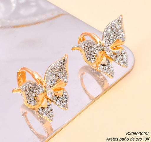[BX06000012] ARGOLLA BAÑO DE ORO 18K. XUPING MARIPOSA ZIRC JEMY-11706
