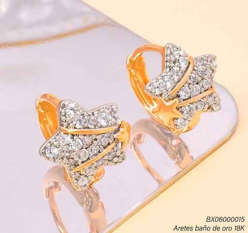 [BX06000015] ARGOLLA BAÑO DE ORO 18K. XUPING ESTRELLA ZIRC.C/LINEAS JEYX-13639