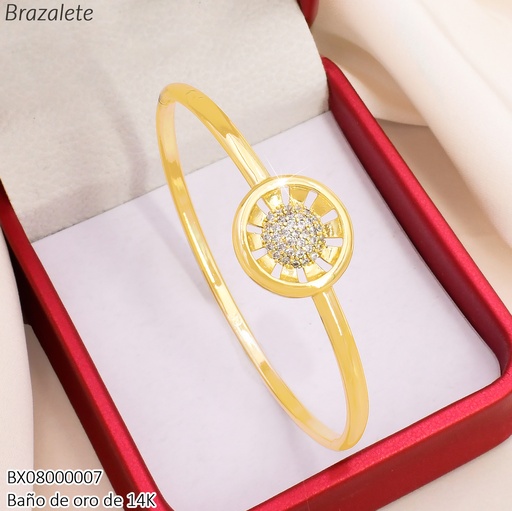 [BX08000007] BRAZALETE BAÑO DE ORO 14K. XUPING CENTRO FLOR ZIRC.BE1137-427 012026