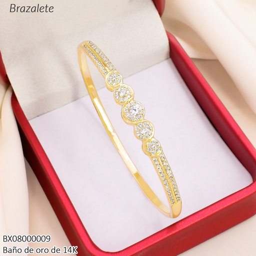 [BX08000009] BRAZALETE BAÑO DE ORO 14K. XUPING 5 RD.ZIRCONIAS BE1135-427 012026
