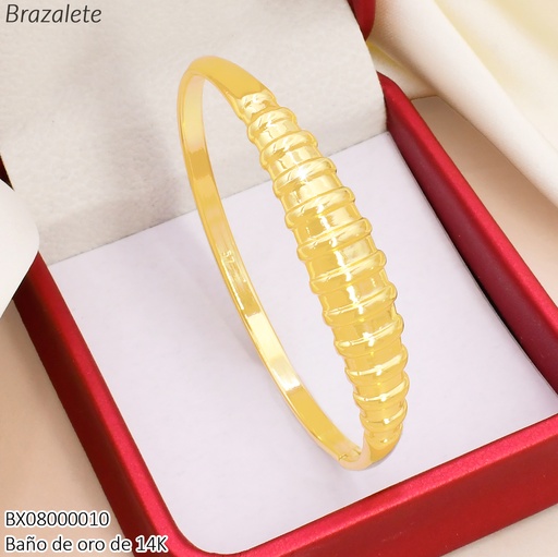 [BX08000010] BRAZALETE BAÑO DE ORO 14K. XUPING FRANJAS VERTICALES BE1145-427 012026
