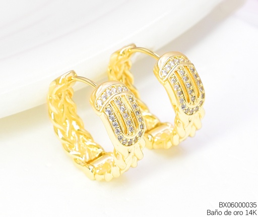 [BX06000035] ARGOLLAS BAÑO DE ORO 14K. XUPING ESTILO GRIEGO EE5358-427 012026