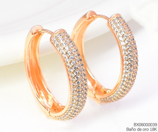 [BX06000039] ARGOLLAS BAÑO DE ORO 18K. XUPING INFLADAS/ZIRC.EE5529-427 012026