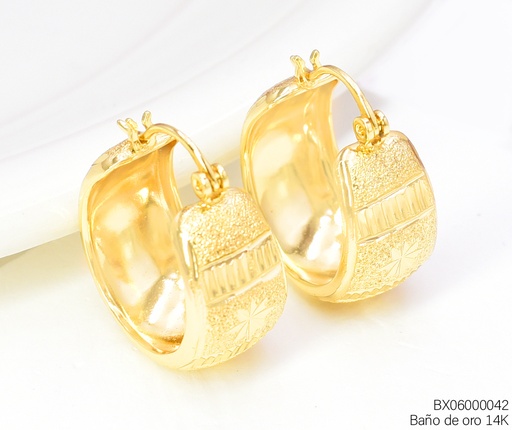 [BX06000042] ARGOLLAS BAÑO DE ORO 14K. XUPING DIAMANTADAS⭐ EE5332-427 012026