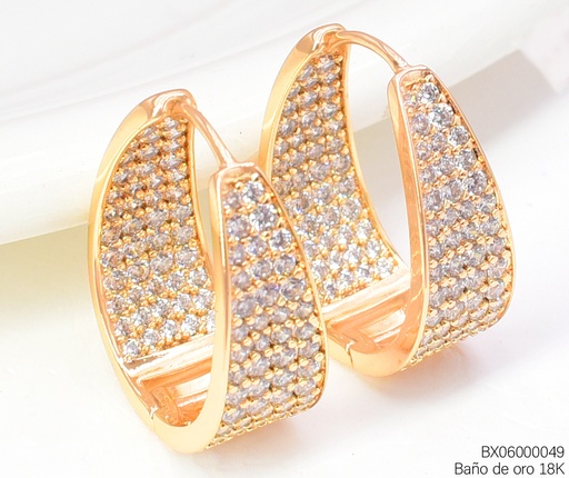 [BX06000049] ARGOLLAS BAÑO DE ORO 18K. XUPING ANCHAS ZIRC. EE5526-427 012026