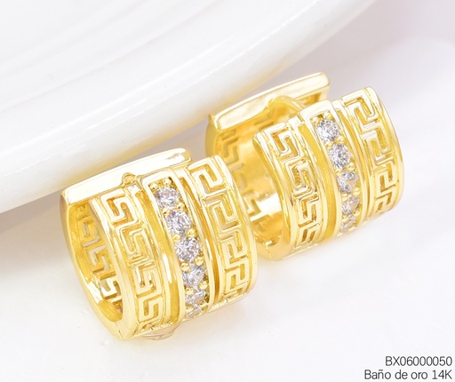 [BX06000050] ARGOLLAS BAÑO DE ORO 14K. XUPING GRAB MAYA-ZIRC. EE5243-427 012026