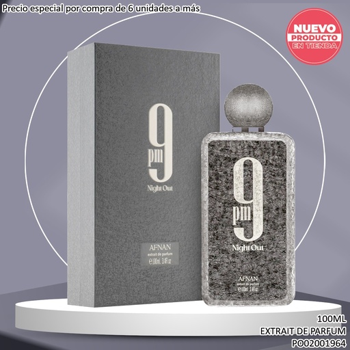 [PO02001964] PERFUME 9PM NIGHT OUT AFNAN EXTRAIT DE PARFUM 100ML