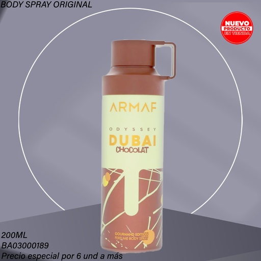 [BA03000189] BODY  SPRAY ARMAF ODYSSEY DUBAI CHOCOLATE 200ML
