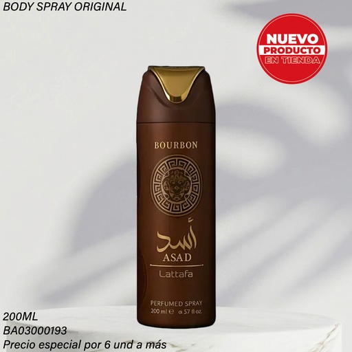 [BA03000193] BODY BOURBON ASAD LATTAFA 200ML