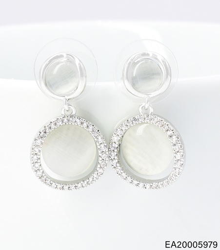 [EA20005979] ARETES PLAT DOBLE CIRCULO GRIS/BORDE ZIRC. EE4934-6 012026