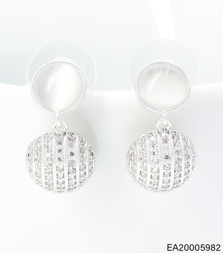 [EA20005982] ARETES PLAT DOBLE CIRCULO CREMA/ZIRC. EE4935-6 012026