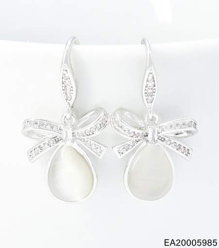 [EA20005985] ARETES PLAT LAZO ZIRC. /GOTA CREMA EE4917-6 012026