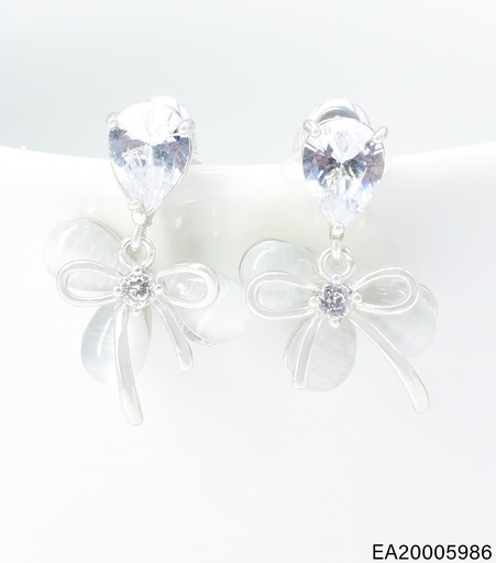 [EA20005986] ARETES PLAT ZIRC. CRISTAL /LAZO/FLOR EE4874-6 012026
