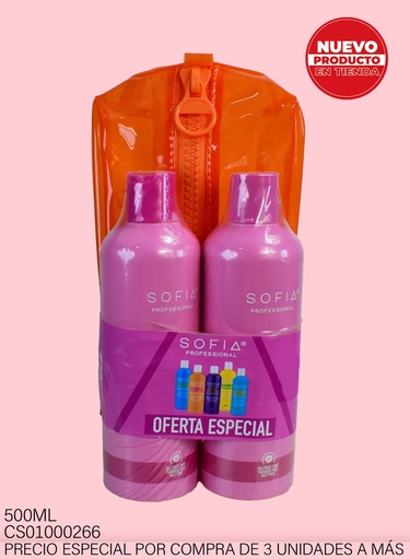 [CS01000266] SET CON COSMETIQUERA KERATIN SOFIA PROFESIONAL 500ML