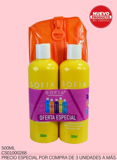 [CS01000268] SET CON COSMETIQUERA COCONUT SOFIA PROFESIONAL 500ML