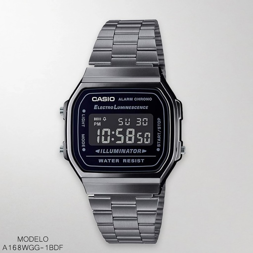 [A168WGG-1BDF] RELOJ CASIO DIGITAL A168WGG-1BDF METAL PLAT.
