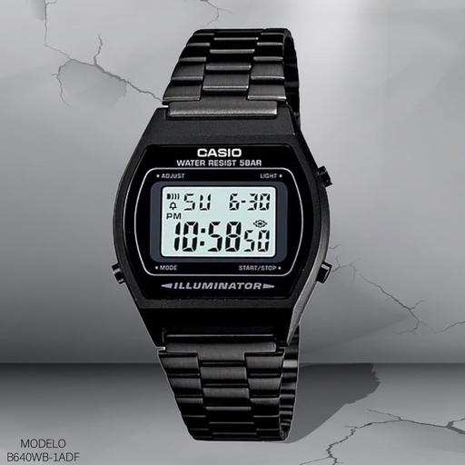 [B640WB-1ADF] RELOJ CASIO DIGITAL B640WB-1ADF METAL NEGRO