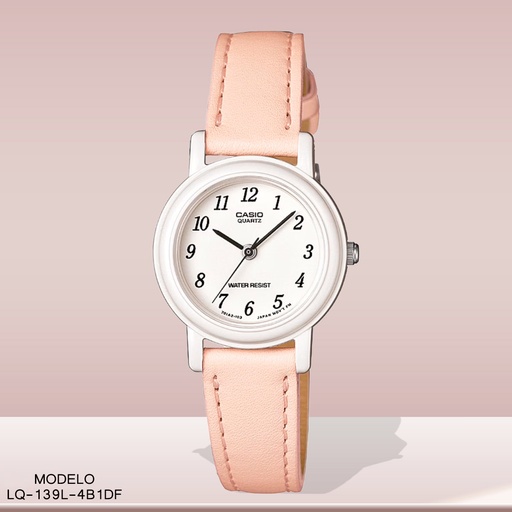 [LQ-139L-4B1DF] RELOJ CASIO ANALOGO LQ-139L-4B1DF CUERO ROSADO