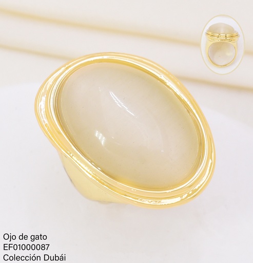 [EF01000087] ANILLO DOR OVALO CREMA FD25315
